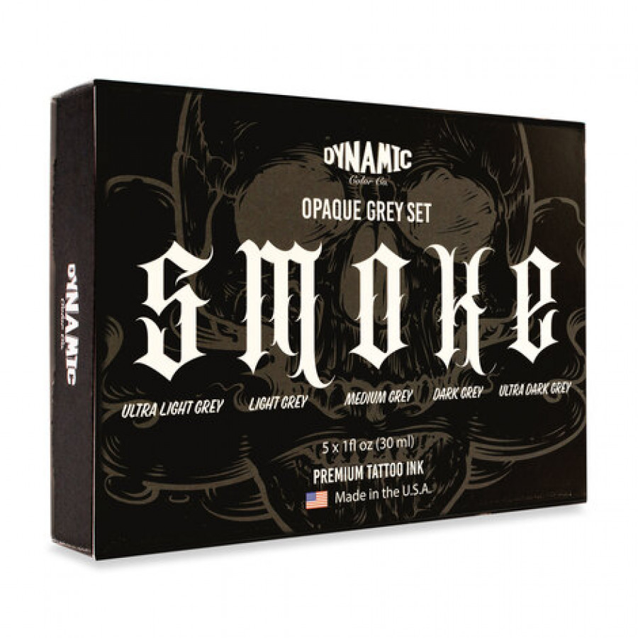 Тату краска Dynamic Colors Smoke Opaque Greys Set (5 пигментов)
